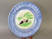 BLUE SPATTER BORDER DINNER PLA