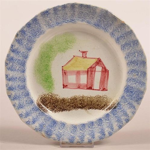 BLUE SPATTER SCHOOL HOUSE PATTERN