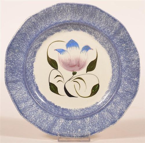 BLUE SPATTER TULIP PATTERN