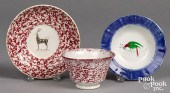 BLUE SPATTERWARE PARROT HONEY