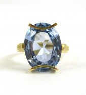 BLUE SPINEL AND NINE KARAT GOL