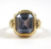 BLUE SPINEL AND TEN KARAT GOLD