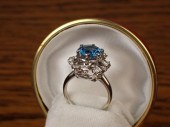 BLUE SPINEL, DIAMOND AND GOLD