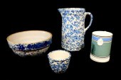 BLUE SPONGEWARE AND MOCHA MUG,