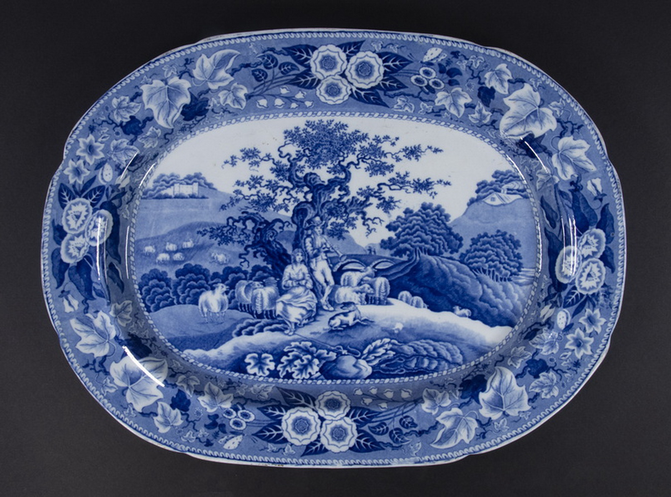 BLUE STAFFORDSHIRE "PIPING