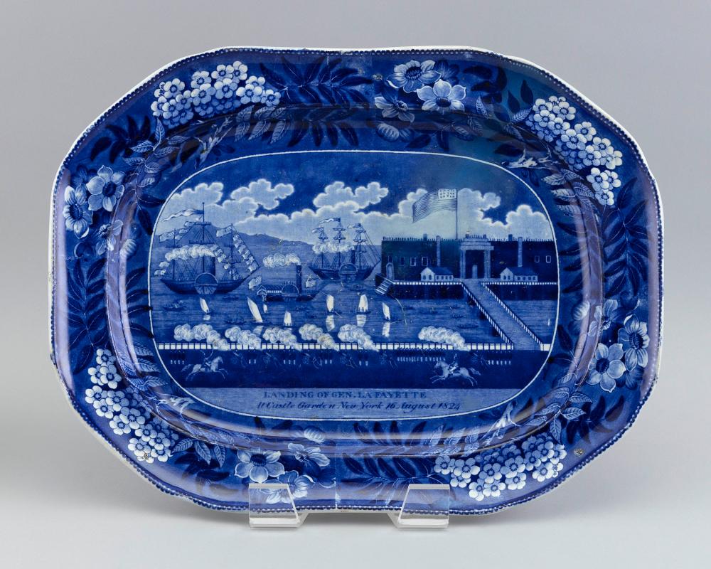 BLUE STAFFORDSHIRE PLATTER SECOND