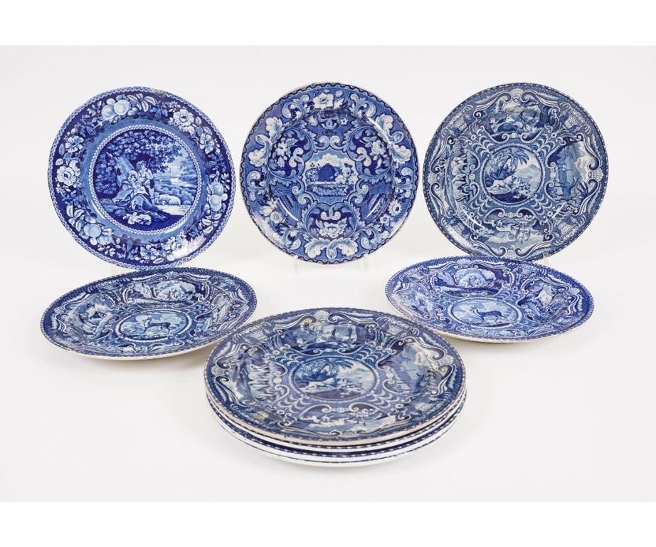 Blue Staffordshire transferware