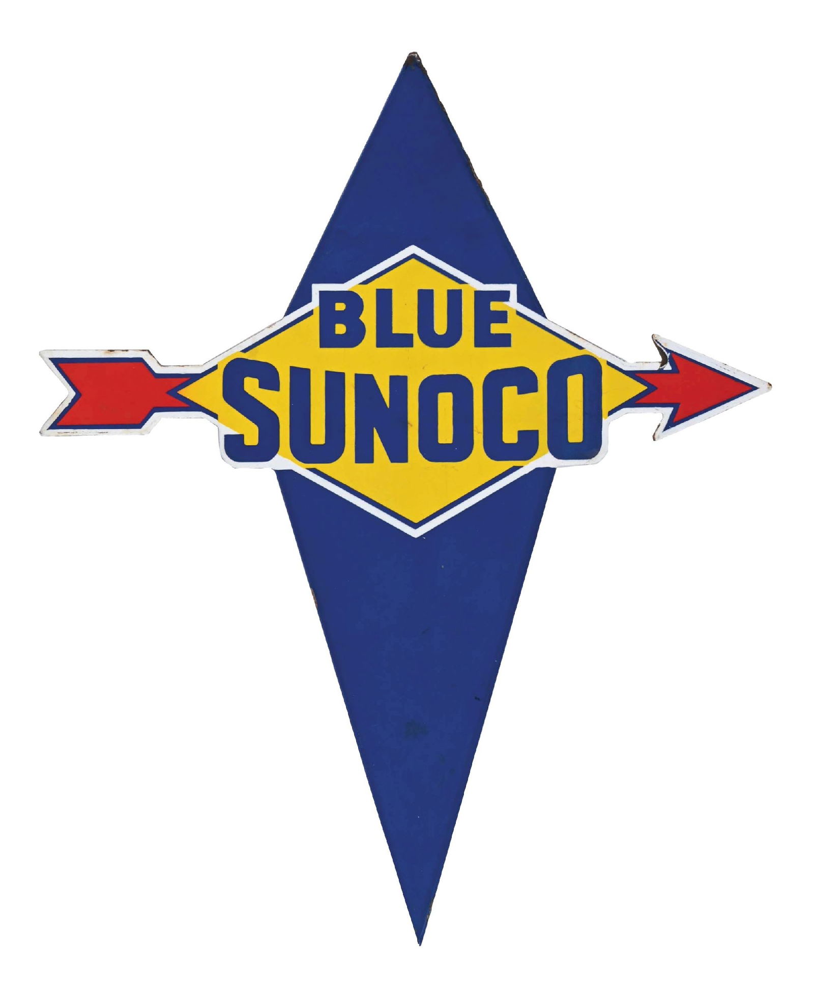 BLUE SUNOCO GASOLINE PORCELAIN