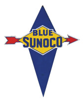 BLUE SUNOCO GASOLINE PORCELAIN