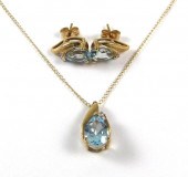 BLUE TOPAZ AND DIAMOND NECKLAC