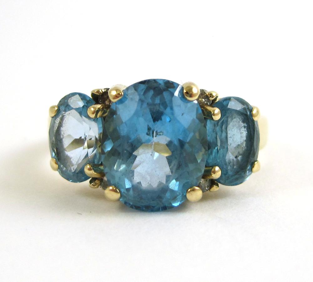 BLUE TOPAZ AND FOURTEEN KARAT