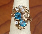 BLUE TOPAZ AND FOURTEEN KARAT