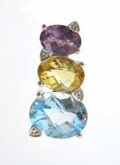 BLUE TOPAZ, CITRINE AND AMETHY