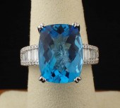BLUE TOPAZ, DIAMOND AND EIGHTE