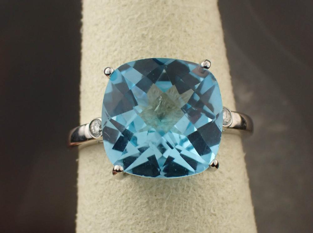 BLUE TOPAZ, DIAMOND AND FOURTEEN