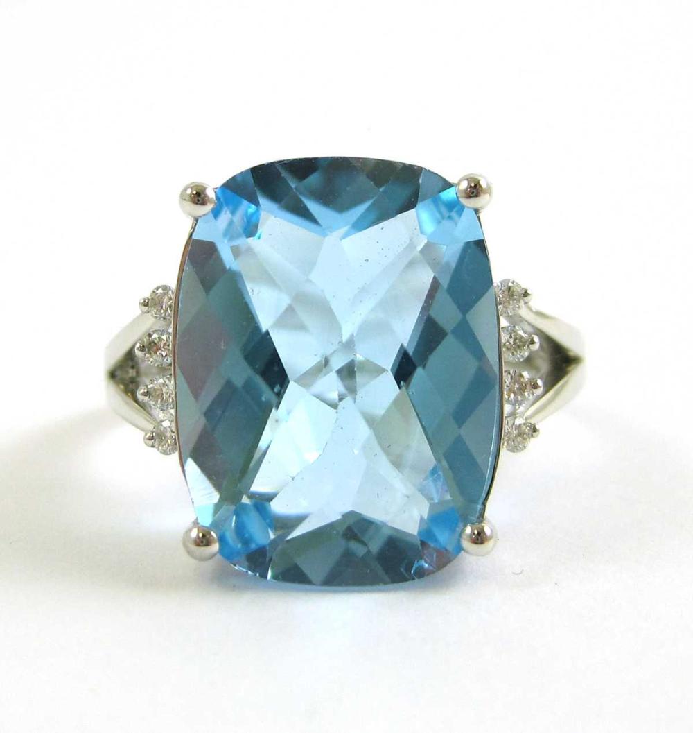 BLUE TOPAZ, DIAMOND AND FOURTEEN