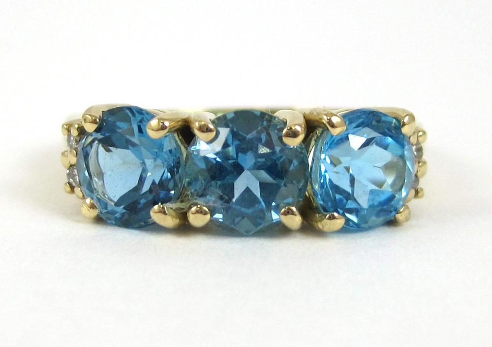 BLUE TOPAZ, DIAMOND AND FOURTEEN