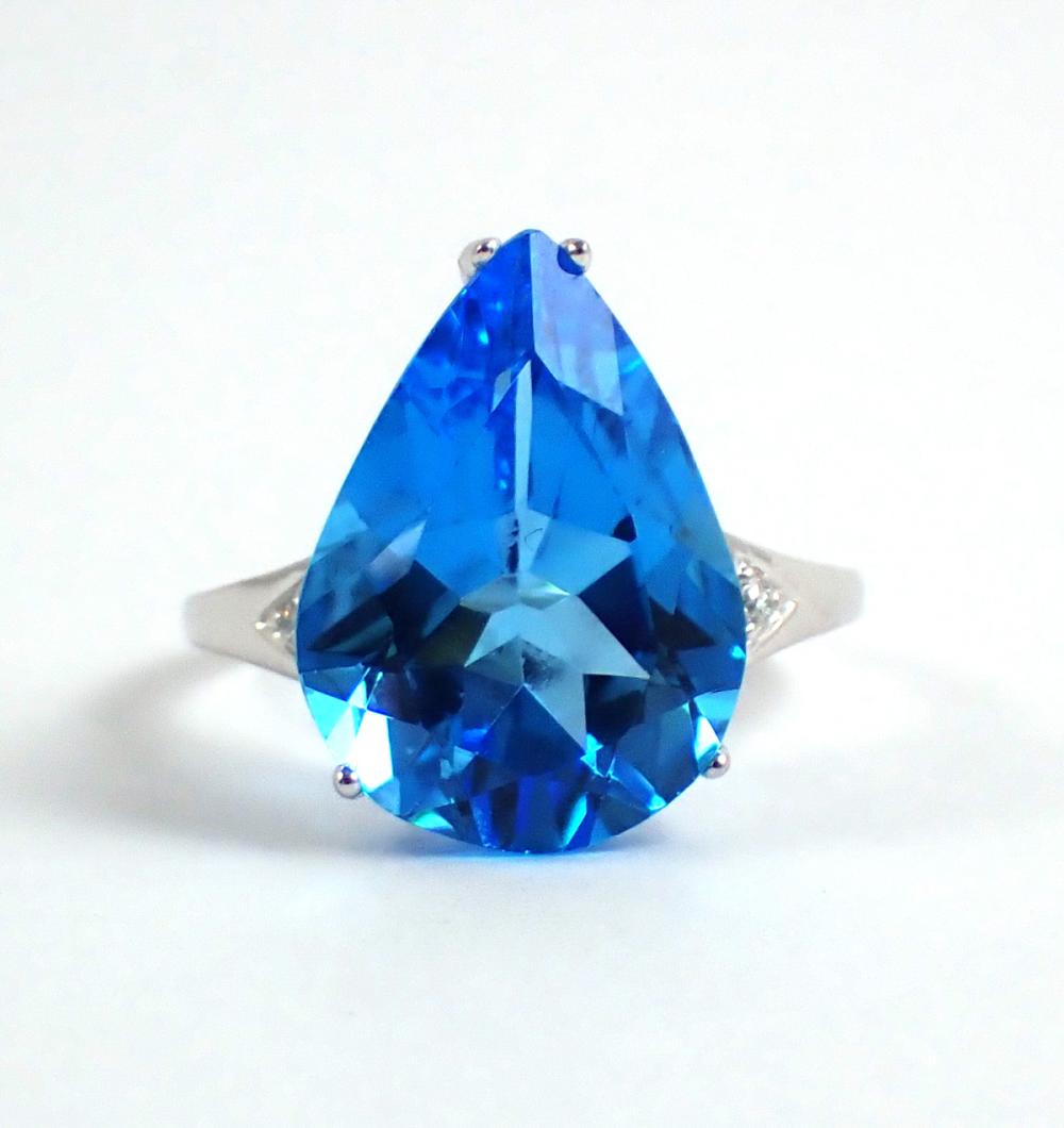 BLUE TOPAZ, DIAMOND AND FOURTEEN