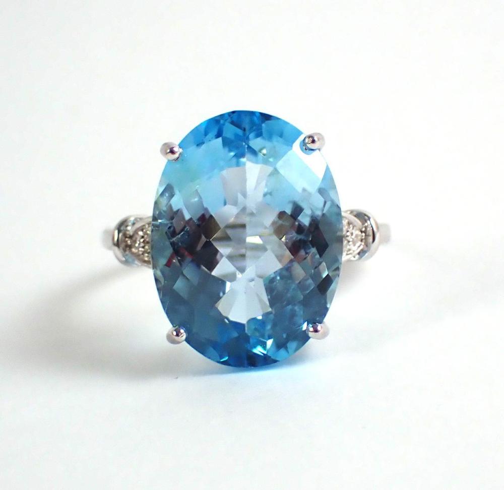 BLUE TOPAZ, DIAMOND AND FOURTEEN