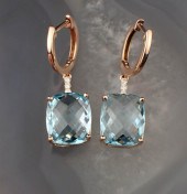 BLUE TOPAZ, DIAMOND AND GOLD E