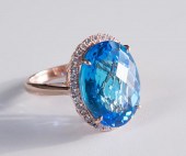 BLUE TOPAZ, DIAMOND HALO AND R