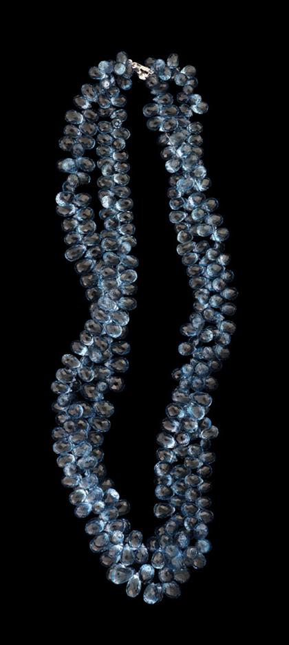 Blue topaz double strand necklace