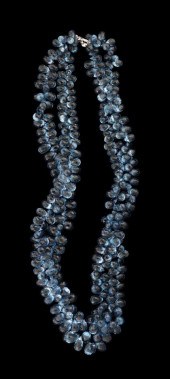 Blue topaz double strand neckl