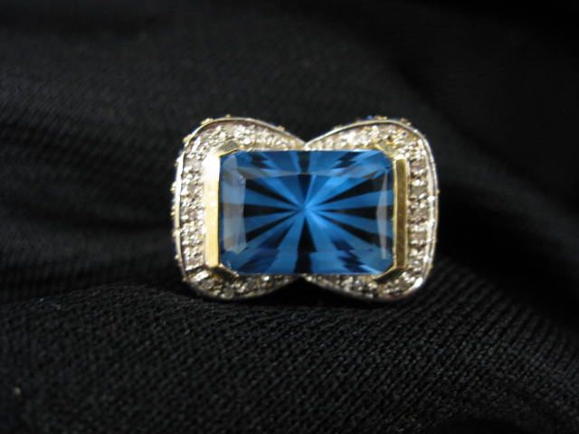 Blue Topaz Sapphire & Diamond