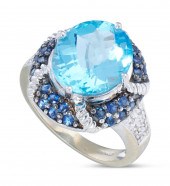 BLUE TOPAZ, SAPPHIRE, DIAMOND