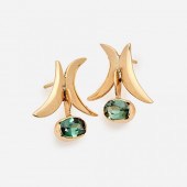 BLUE TOURMALINE EARRINGS .80 C