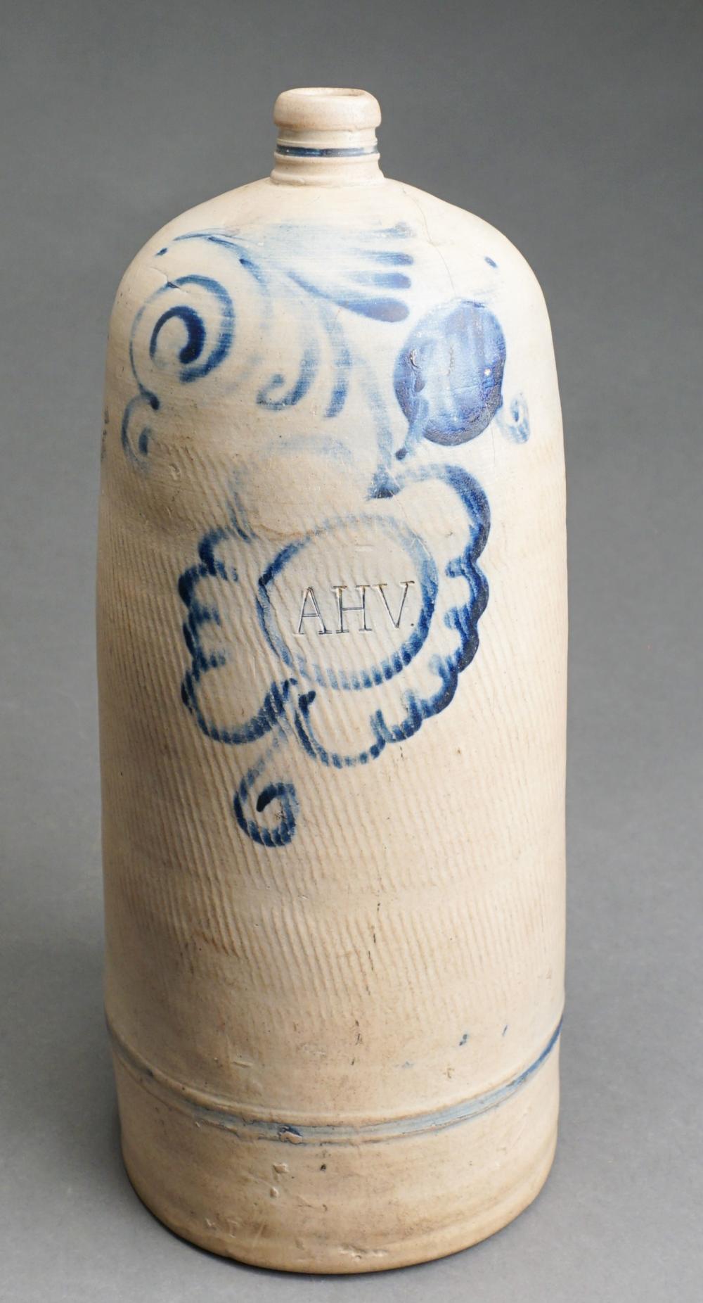 BLUE TRANSFER DECORATED STONEWARE