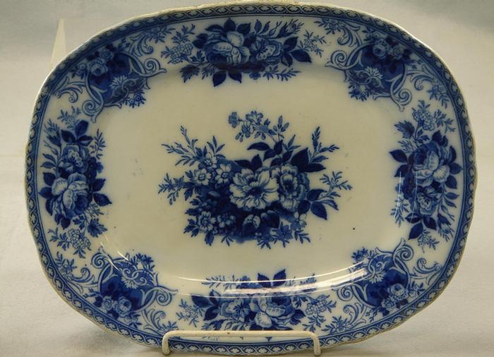 Blue transfer ironstone platter,