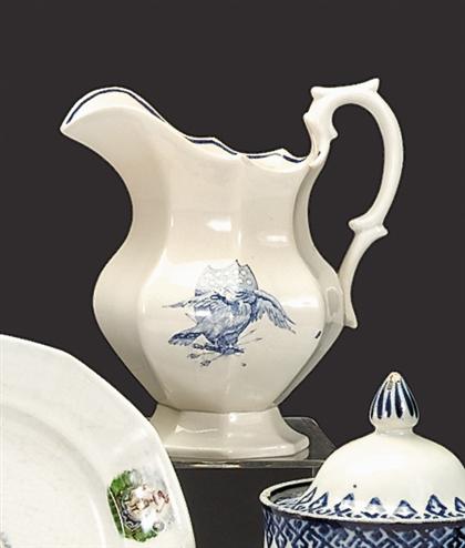 Blue transferware creamer   