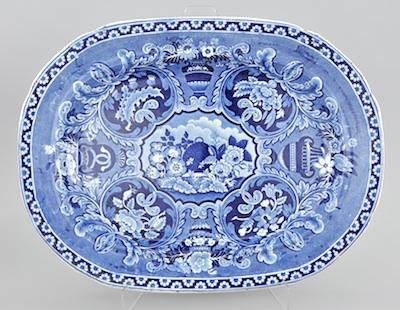Blue Transferware Platter With