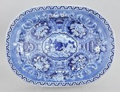Blue Transferware Platter With