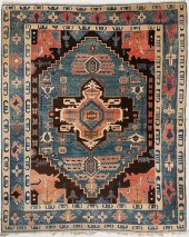 BLUE TURKISH RUG, HERIZ STYLE,