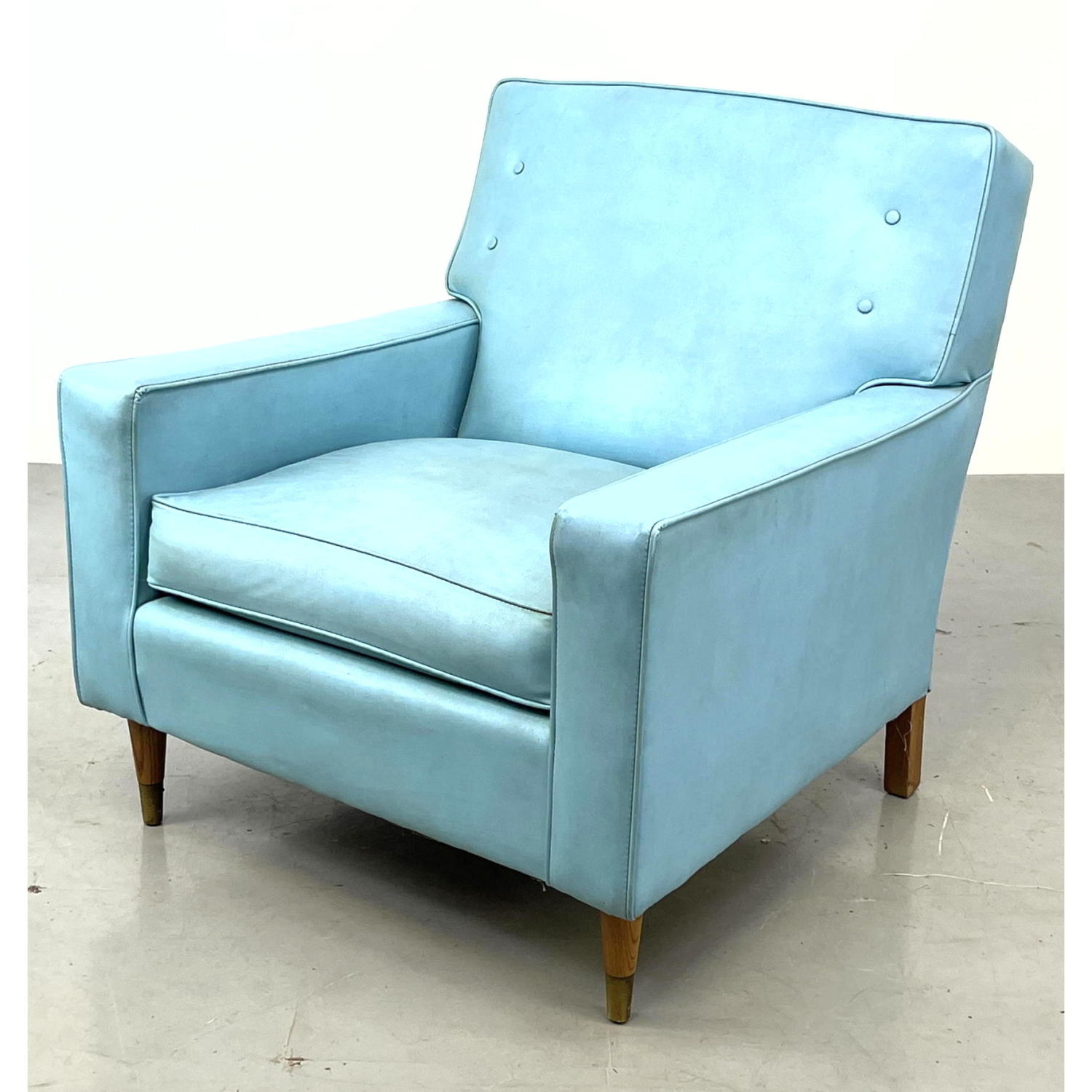 Blue Turquoise Vinyl Arm Lounge