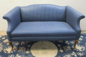BLUE UPHOLSTERED CHIPPENDALE S