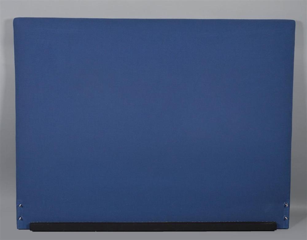 BLUE UPHOLSTERED HEADBOARD WITH BED