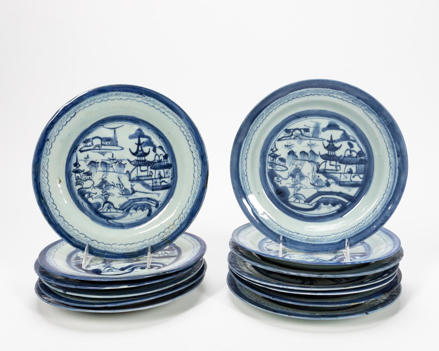 BLUE & WHITE CANTON PORCELAIN