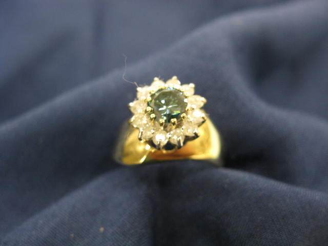 Blue & White Diamond Ring .61 carat