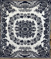 BLUE & WHITE DOUBLE WEAVE JACQ