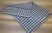 BLUE & WHITE PLAID WOVEN COTTO