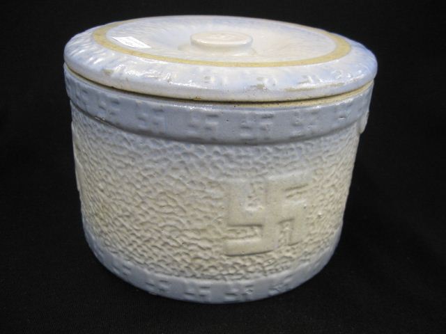 Blue & White Stoneware Butter Tub