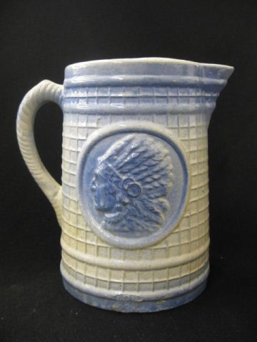 Blue & White Stoneware Pitcher