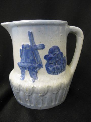 Blue & White Stoneware Pitcher