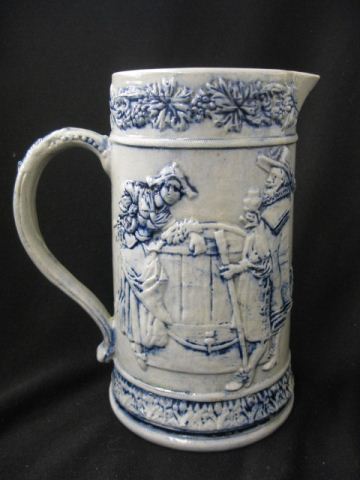 Blue & White Stoneware Pitcher by