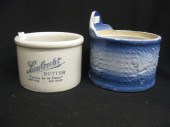 Blue & White Stoneware Salt Bo