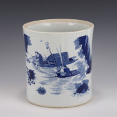 BLUE & WHITE WATERSIDE LANDSCA