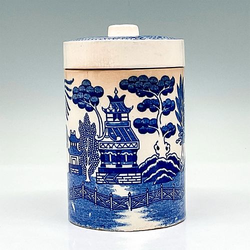 BLUE WILLOW CERAMIC LIDDED TEA